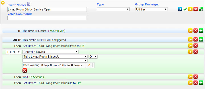 Homeseer configuration screen 2 for Z-wave motor control Homeseer configuration screen 2 for Z-wave motor control