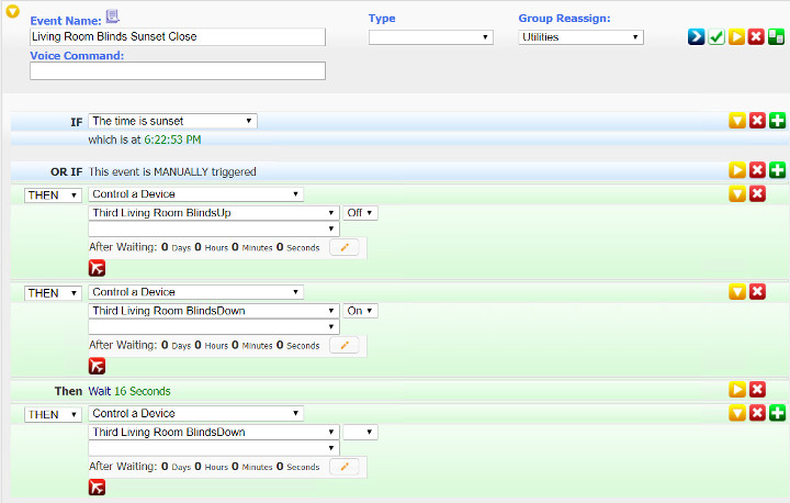 Homeseer configuration screen 3 for Z-wave motor control Homeseer configuration screen 3 for Z-wave motor control