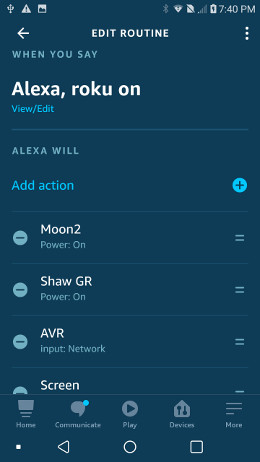 example of a multi-action routine example of a multi-action routine