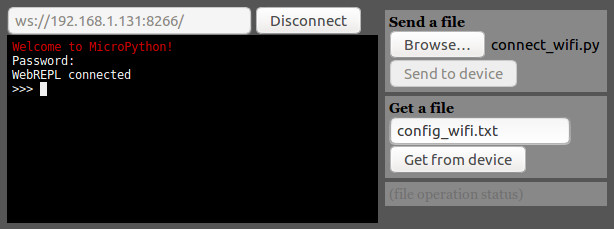 Micropython webREPL for ESP32 browser screen