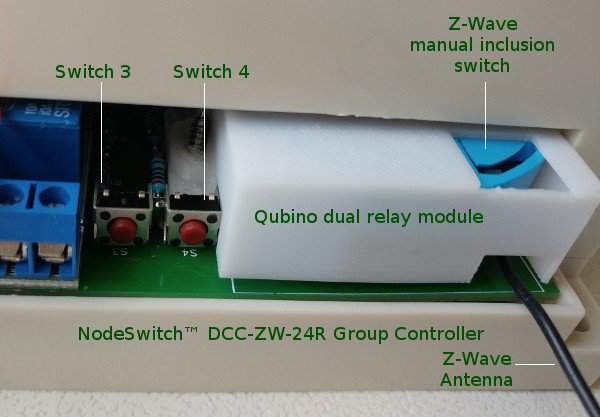 switch 3 invokes WiFi, switch 4 toggles OLED, manual inclusion switch is for Z-Wave network switch 3 invokes WiFi, switch 4 toggles OLED, manual inclusion switch is for Z-Wave network